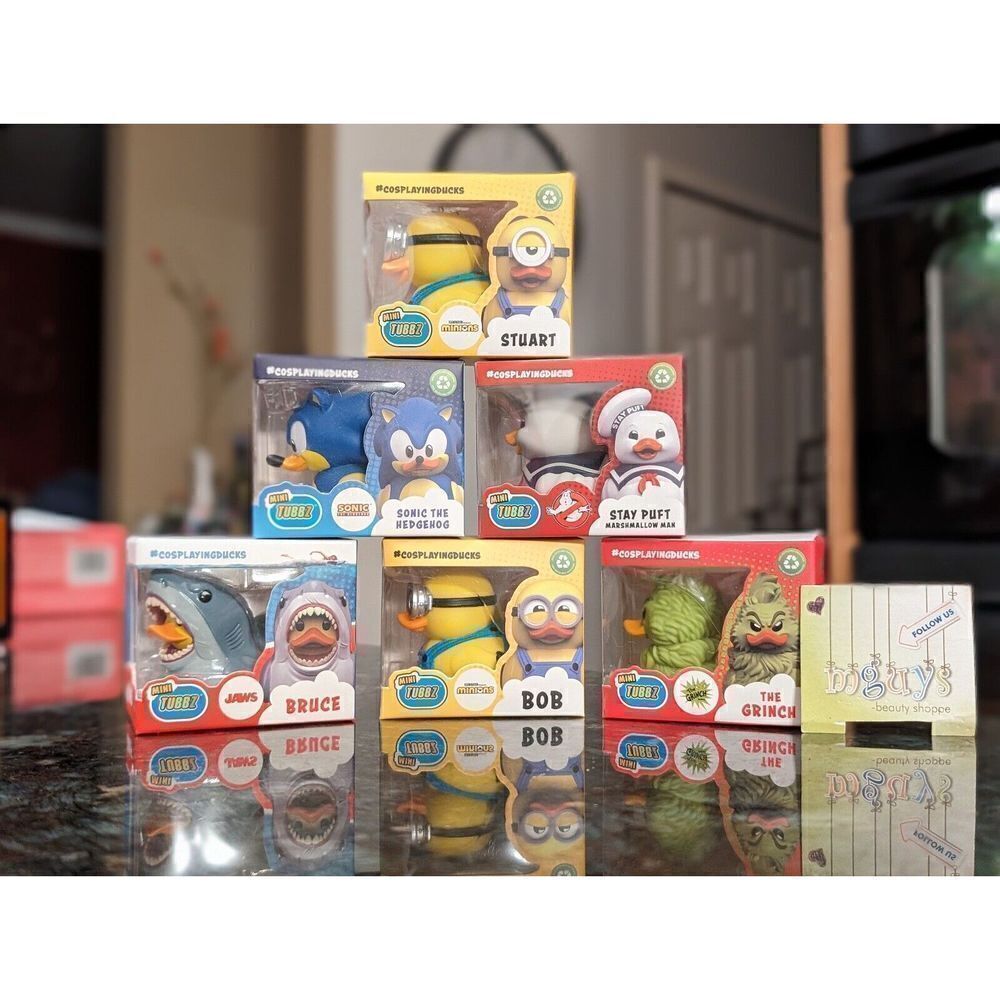 COPY - Lot of 6  Mini TUBBZ ~ JAWS BRUCE~ Sonic~ Stuart~ Bob ~ Stay Puft & The …